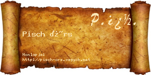 Pisch Örs névjegykártya